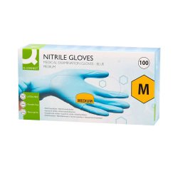 Gants jetables nitrile non poudré bleu - Boîte de 100 gants