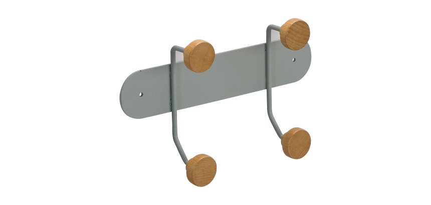 Patera Kappa, metal y madera, 2 ganchos