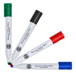 Marqueur effaçable Bruneau pointe ogive 1,5 mm - Pochette de 10 assortis