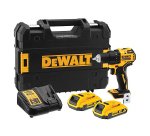 Perceuse-visseuse compacte sans fil DEWALT XR 18 V 2 Ah Li-ion Brushless + 2 Batteries + 1 Chargeur