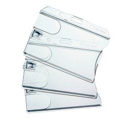 Portatarjetas rigido doble horizontal 85 x 54 mm FF906 - Caja de 50