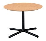 Table basse Mag - chêne clair - pied noir - plateau rond