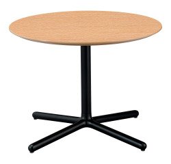 Table basse Mag - chêne clair - pied noir - plateau rond