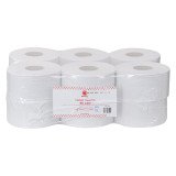 Papier toilette Mini Jumbo double épaisseur Bruneau - 12 rouleaux de 175 m