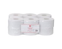 Papier toilette Mini Jumbo double épaisseur Bruneau - 12 rouleaux de 175 m