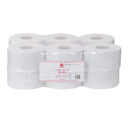 Papier toilette Mini Jumbo double épaisseur Bruneau - 12 rouleaux de 175 m