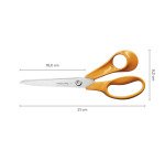 Ciseaux droitiers bouts pointus Fiskars 25 cm oranges