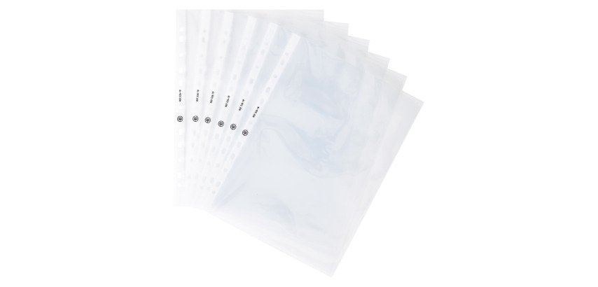 Pochettes perforées Bruneau A4 polypropylène lisse 9/100e - Boîte de 100