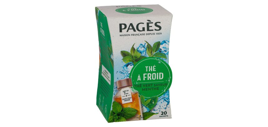 Thé à froid saveur menthe Pagès - Boîte de 20 sachets