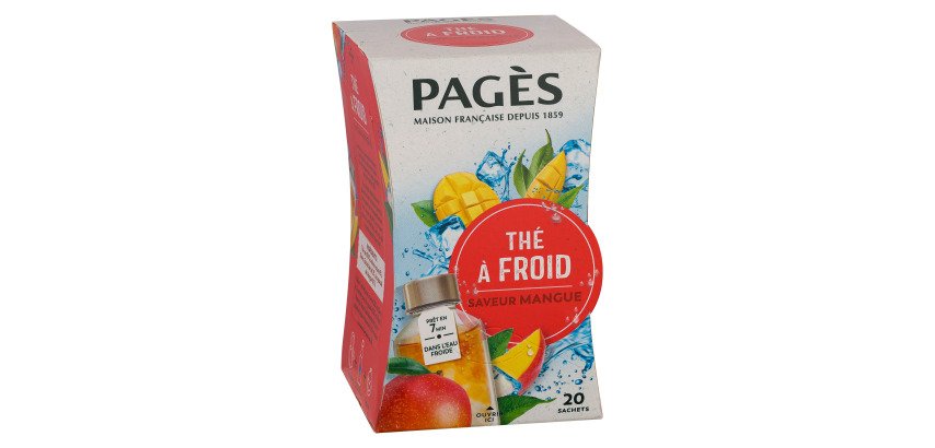 Thé à froid saveur mangue Pagès – Boîte de 20 sachets