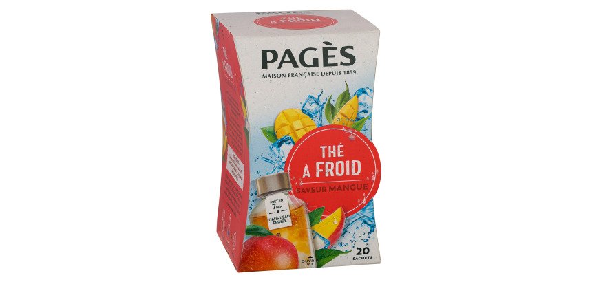 Thé à froid saveur mangue Pagès – Boîte de 20 sachets