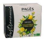Thé vert citron-citron vert Bio Pagès - Boîte de 50 sachets