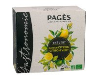 Thé vert citron-citron vert Bio Pagès - Boîte de 50 sachets