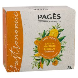 Thé vert mangue abricot Pagès – Boîte de 50 sachets