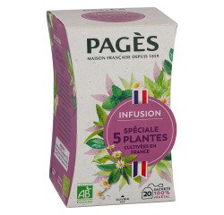 Infusion Spéciale 5 plantes Bio Pagès - Boîte de 20 sachets