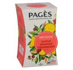 Infusion ananas cranberry Pagès – Boîte de 20 sachets