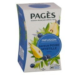 Infusion poire myrtille Pagès – Boîte de 20 sachets
