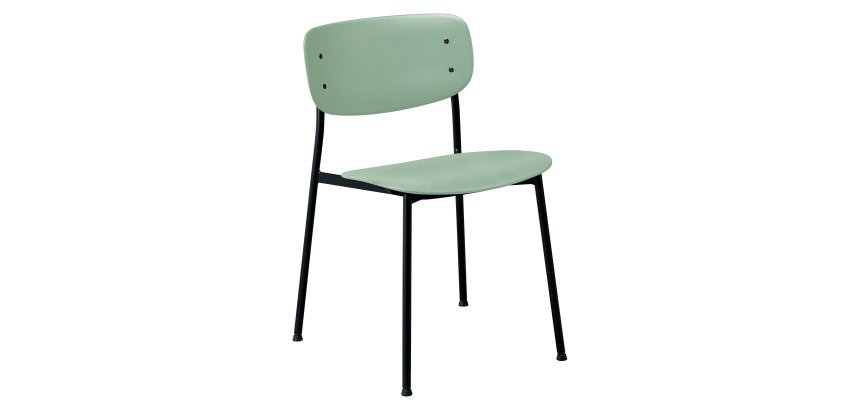 Chaise Gota - assise et dossier polypropylène - pieds métal noirs