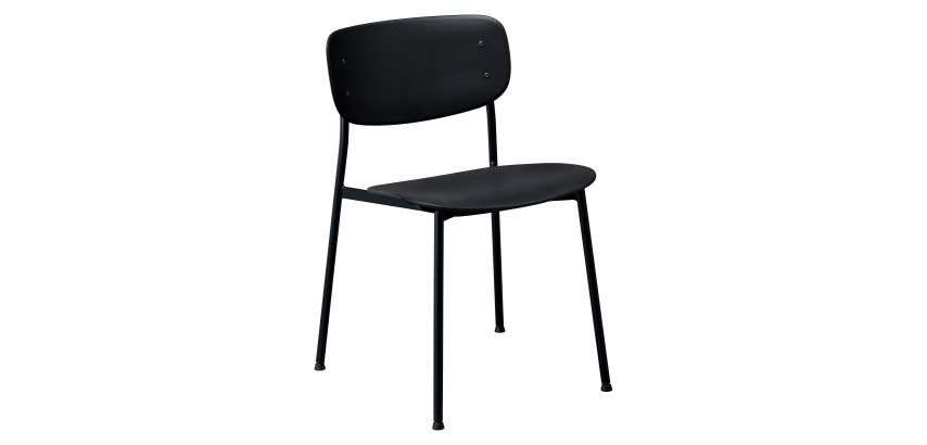 Chaise Margot - assise et dossier polypropylène - pieds métal noirs