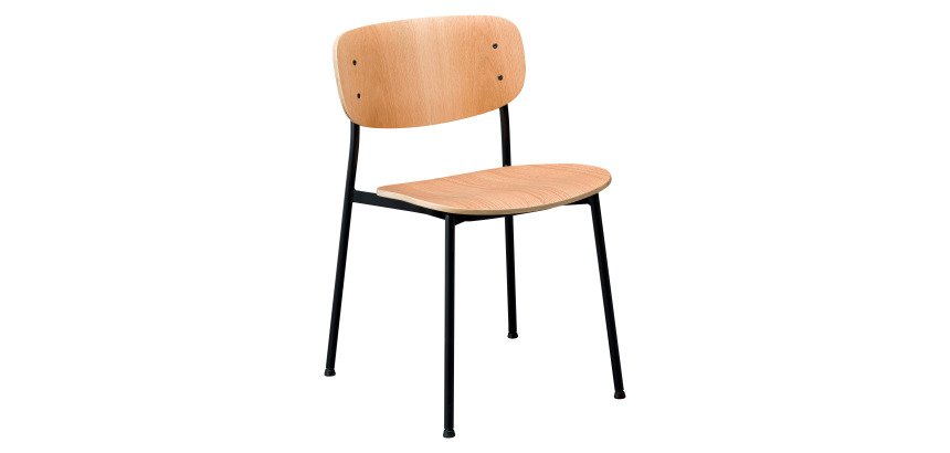 Chaise Gota - bois clair - pied noir