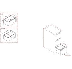 Classeurs monobloc Pro 3 tiroirs pour dossiers suspendus