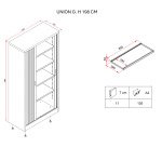 Armario de persiana metálico desmontable Unión Alt 198 x An 100 cm estructura antracita
