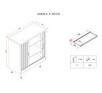 Armario de persiana metálico desmontable Unión Alt 100 x An 100 cm estructura negra persianas negras