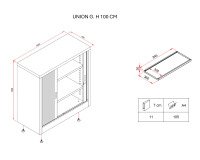 Metallschrank mit Vorhang Union G. H 100 x B 100 x T 45 cm Korpus schwarz RAL 9005 Vorhänge schwarz