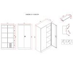 Armario de oficina metálico desmontable Unión G. puertas batientes Alt. 180 x An. 91,6 cm