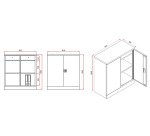 Armoire portes battantes Union G. H 100 x L 91,6 x P 42,2 cm unicolore