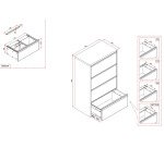 Crédence monobloc Pro G. 4 tiroirs L 80 cm