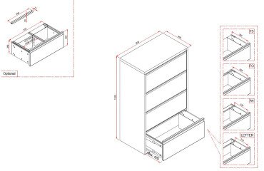 <div>Credence monoblock Pro G. 4 drawers W 80 cm anthracite RAL 7016</div>