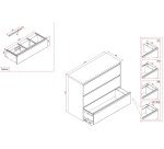 Crédences monoblocs à tiroirs