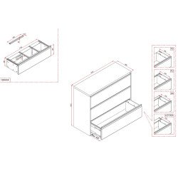 Crédences monoblocs à tiroirs