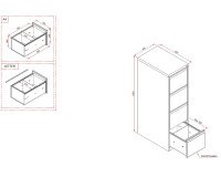 Classeur monobloc Pro 4 tiroirs pour dossiers suspendus