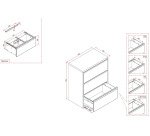 Crédence monobloc Pro G. 3 tiroirs L 80 cm
