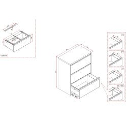 Crédences monoblocs à tiroirs