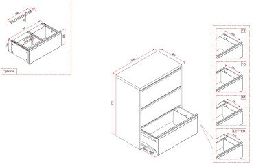<blockquote>Monobloc Pro G credenza. 3 drawers W 80 cm anthracite RAL 7016</blockquote>