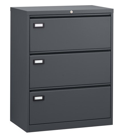 Archivador gran capacidad Pro G antracita - 3 cajones - para carpetas colgantes A4 y Folio - An 80 cm