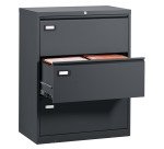 Archivador gran capacidad Pro G antracita - 3 cajones - para carpetas colgantes A4 y Folio - An 80 cm