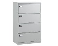 Crédence monobloc Pro G. 4 tiroirs L 80 cm gris clair RAL 7035