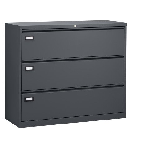 Archivador gran capacidad Pro G antracita - 3 cajones - para carpetas colgantes A4 y Folio - An 120 cm