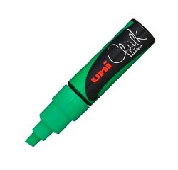 Marcador Tiza para pizarra punta media Uniball ChalkGlass Pwe-8k Verde