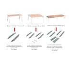 Jeu platines coulissantes ECLA pour pôle de 4 bureaux