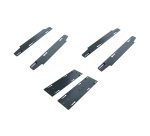 Pack Bürostange mit 4 Büros Ecla L 160 x T 80 cm Anthrazit-Metallbeine + Gratis-Platinen für Schiebeplatten