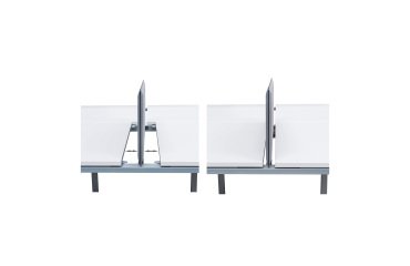 Pack of 4 Ecla desks L 160 x D 80 cm with anthracite metal legs + free sliding tray brackets for the tabletops