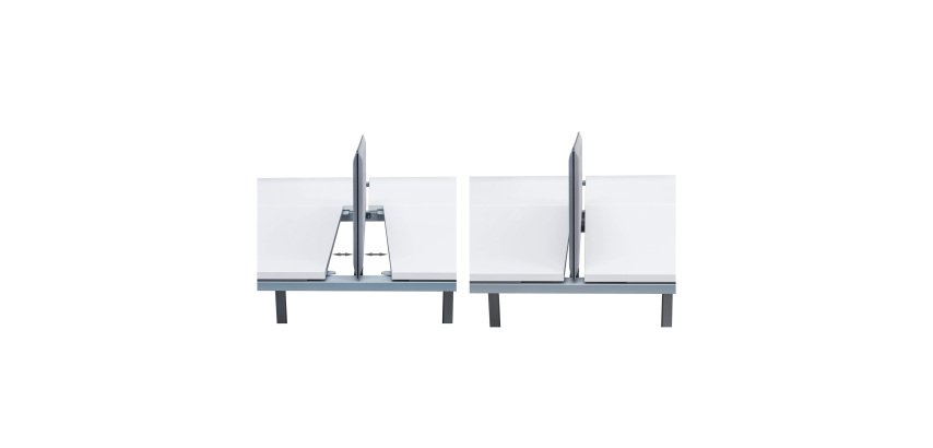 Pack 4 Büroinline-Kufen ECLA L 140 oder 160 cm + gratis Schiebeplatten