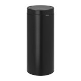 Poubelle 30 litres Brabantia Touch Bin New, ronde, noir mat