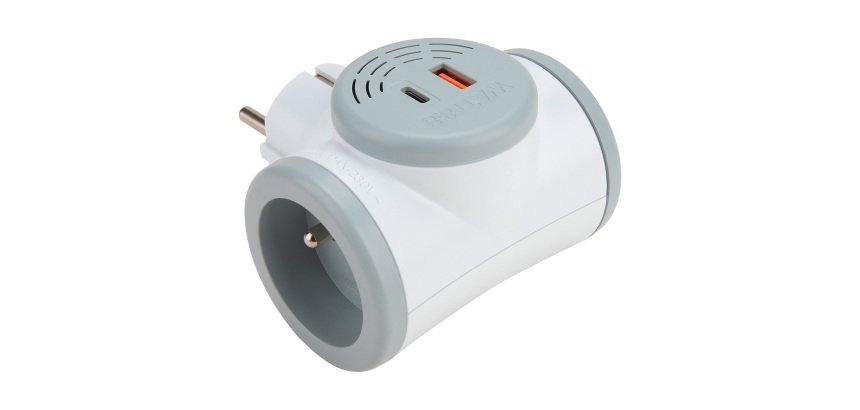 Biplite rotative avec USB A+C