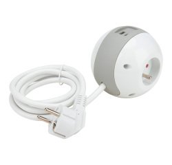 Kompakte Mehrfachsteckdose Watt'Ball + 2 USB-Anschlüsse A und C